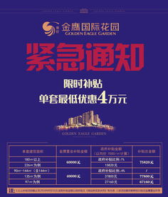 金鹰置业限时补贴紧急通知 单套优惠高达4万元